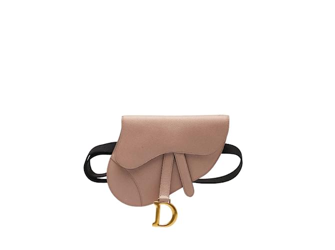 Saddle Dior Sac ceinture de selle en cuir Veau façon poulain Rose  ref.1004480
