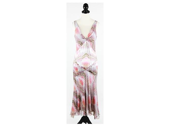 Diane Von Furstenberg DvF Vittoria dress with high low hem Pink Beige Silk  ref.1004552
