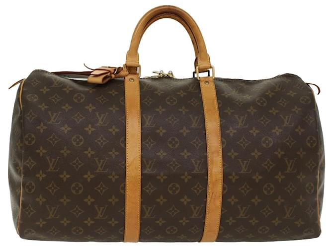 Louis Vuitton Brown Canvas Monogram Keepall 50 Travel Bag Louis Vuitton