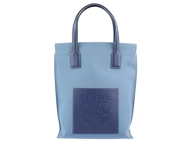 cabas Loewe Shopper Toile Bleu  ref.1005052