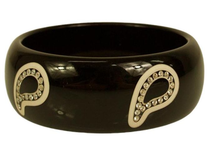 ETRO Bracciale bangle largo da donna con strass Paisley neri Nero