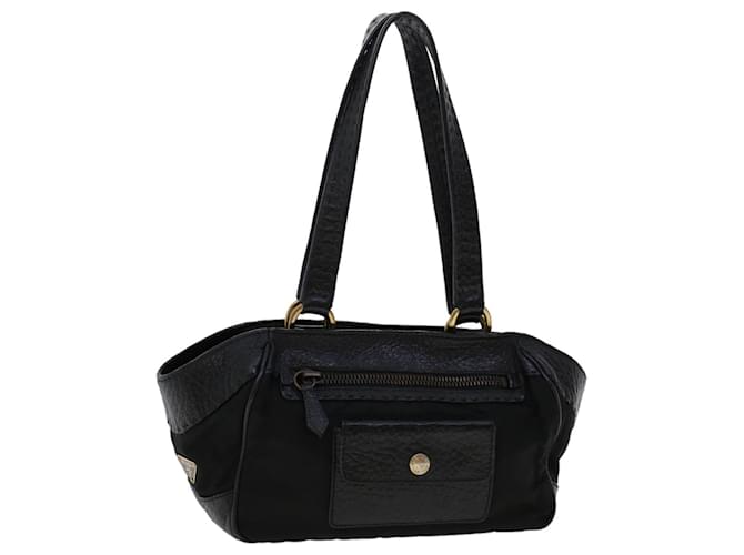 PRADA Hand Bag Nylon Leather Black Auth ki3155  ref.1005267