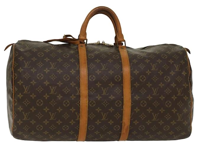 Louis Vuitton Monogram Keepall 55 Boston Bag M41424 LV Auth 48087 Cloth  ref.1005290