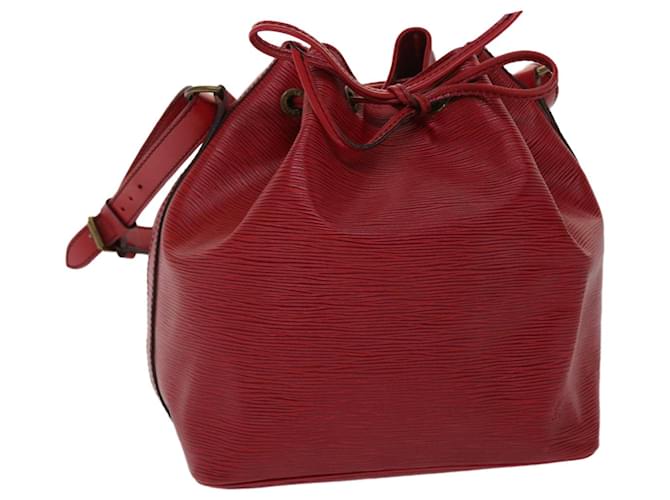 LOUIS VUITTON Petit Noe Bag Bucket Handbag Shoulder Red EPI France