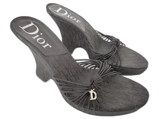 Dior Tacones Negro Cuero  ref.1005485