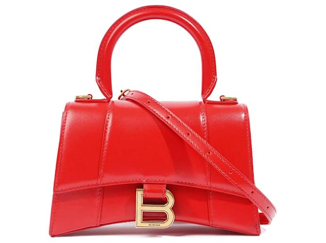 Hourglass leather crossbody bag Balenciaga Red in Leather - 34673773