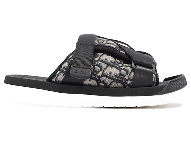 ディオール　Alpha　サンダル　オブリーク　ベージュ　黒　ブラック　42サイズ Christian Dior Mens Alpha Sandal Black / Beige / Oblique EU