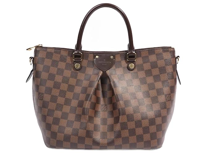 Louis Vuitton LV Siena MM Damier Ebene Satchel Shoulder Bag Handbag Women