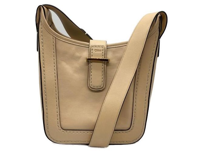 ***Sac à bandoulière Chloé géant à fermeture éclair Beige
