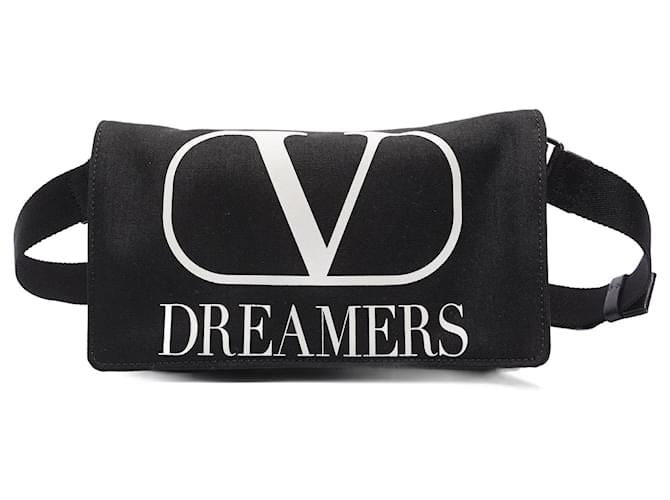Valentino Womens Dreamers Belt Bag Preto / Off white Couro  ref.1005927
