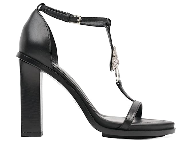 Versace heels 2024 logo strap