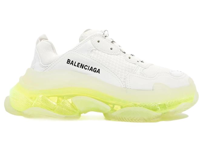 Balenciaga Triple S White green Clear Sole EU 38 UK Cloth