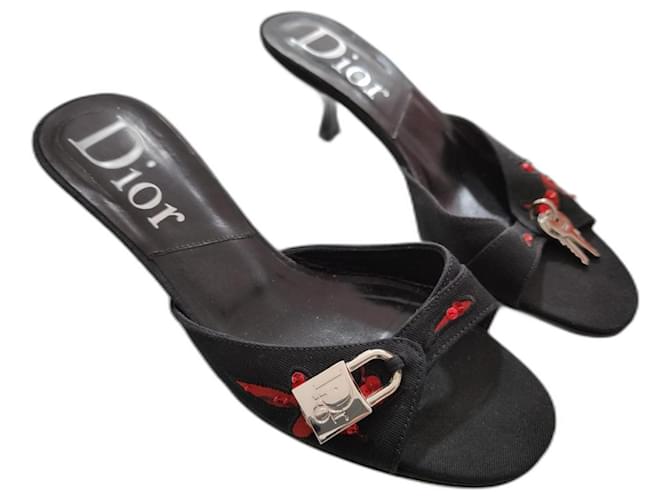 Dior Heels Black Leather  ref.1006265