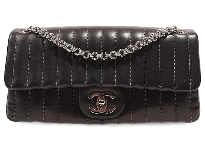 Chanel Womens Mademoiselle East West Bag Dark Brown Leather ref.1006308 -  Joli Closet