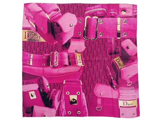 Quadrato di seta Dior Rosa Fuchsia