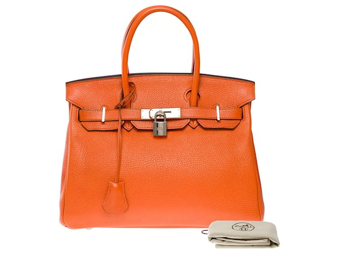 Hermès HERMES BIRKIN BAG 30 in Orange Leather - 101246  ref.1006628