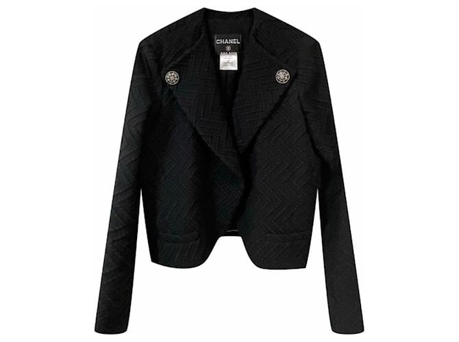 Chanel CC Jewel Buttons Black Jacket Tweed  ref.1006684