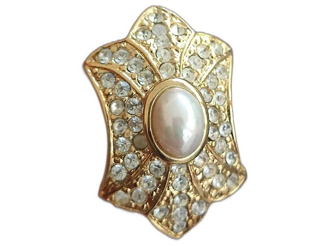 Boucles d'oreilles clips dorées Christian Dior