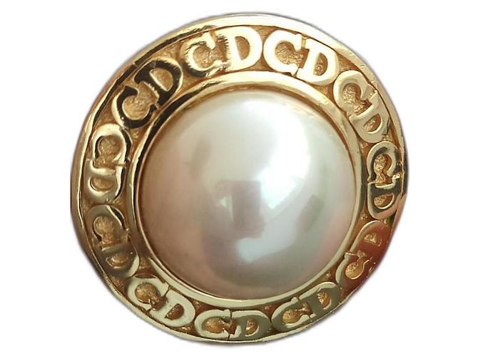 Boucles d'oreilles clips Christian Dior dorées