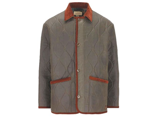 Gucci Gesteppte Feldjacke aus Baumwolle Grün