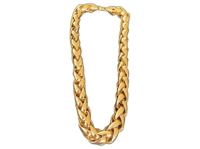 Set Christian Dior Collana e Bracciale a Catena Palma Oro D'oro
