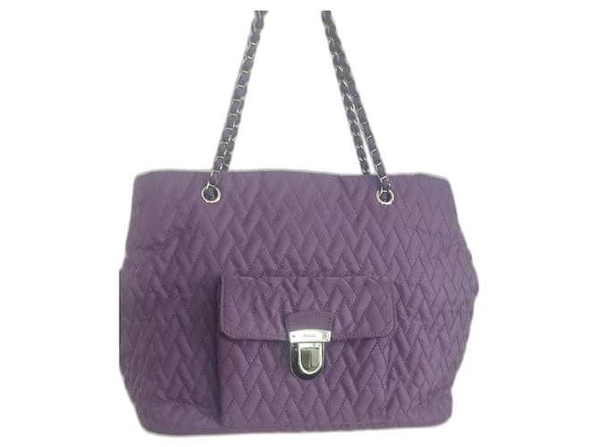 Prada Handbags Purple Cloth  ref.1006713