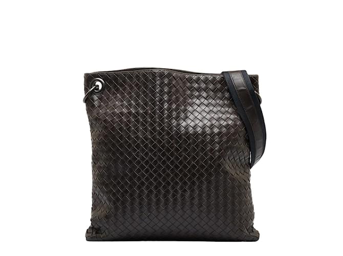 Bottega Veneta - Men - Intrecciato Leather Messenger Bag Black