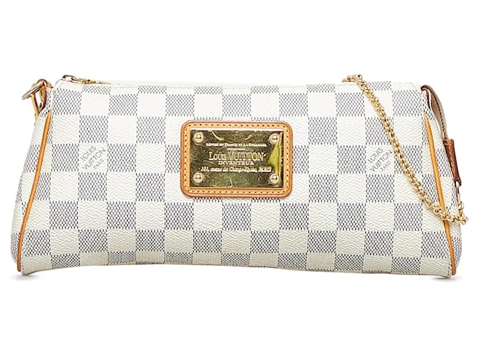 Louis Vuitton Womens Damier Azur Zip Top Clutch Handbag