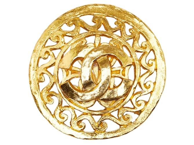 Timeless Logo Chanel CC D'oro Metallo  ref.1007110