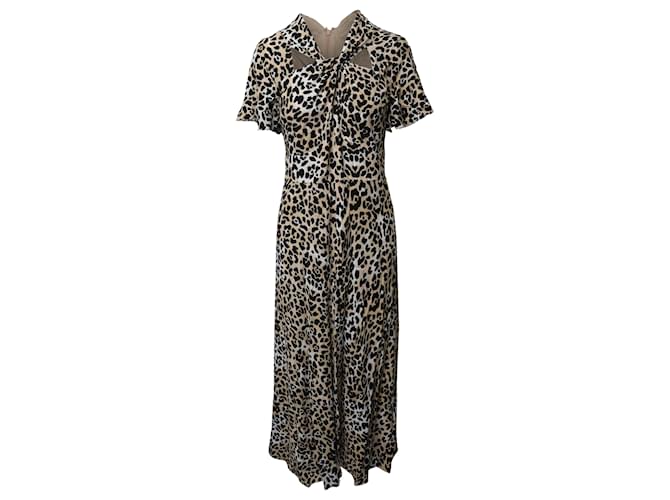 Temperley London Wild Cat Midi Dress in Animal Print Viscose Python print Cellulose fibre  ref.1007280
