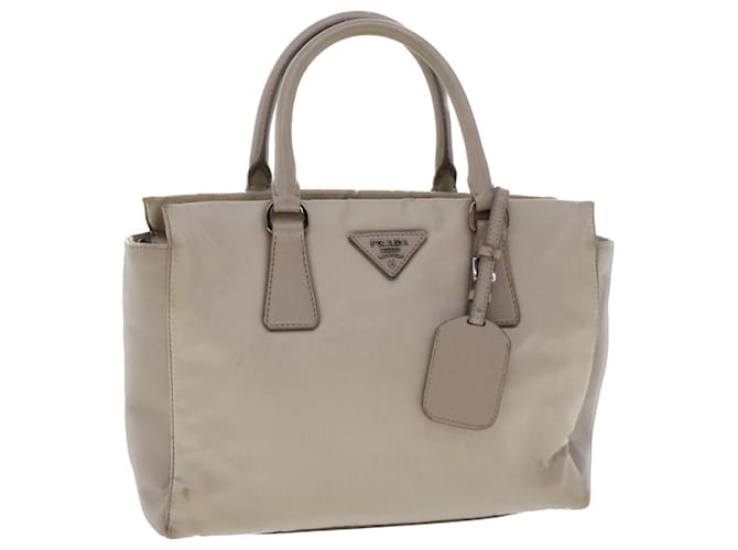 PRADA Hand Bag Nylon Leather Gray Auth 48188 Grey  ref.1007647