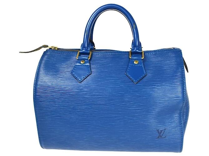 Speedy Louis Vuitton schnell 25 Blau Leder  ref.1007898