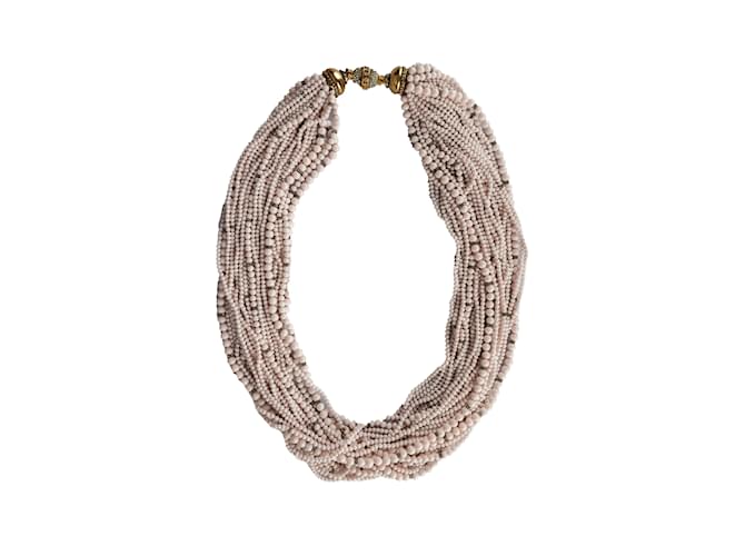 Autre Marque Collier de perles multicouches Collection Privée Plastique Rose  ref.1008075