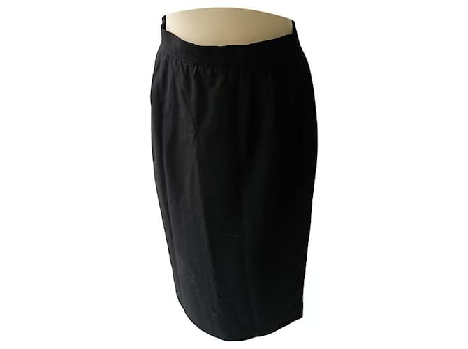Yves Saint Laurent Skirts Black Wool  ref.1008125