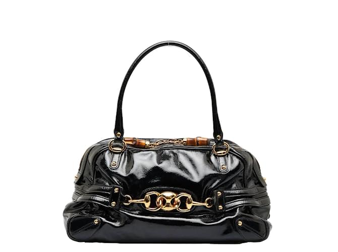 Gucci Vintage - Leather Boston Bag - Black - Leather Handbag