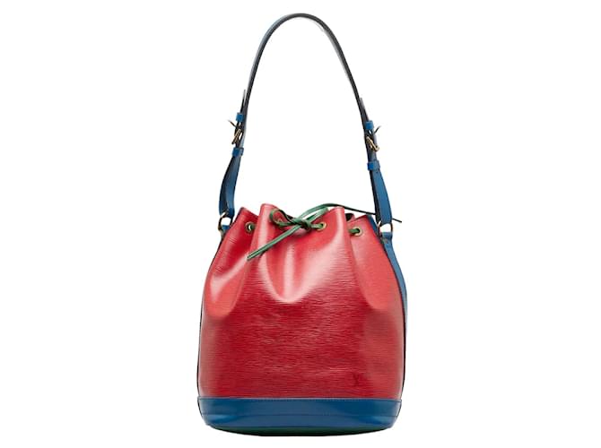 Louis Vuitton Bolsa de ombro de couro tricolor Epi Noe M44084 em boa condição Vermelho  ref.1008191