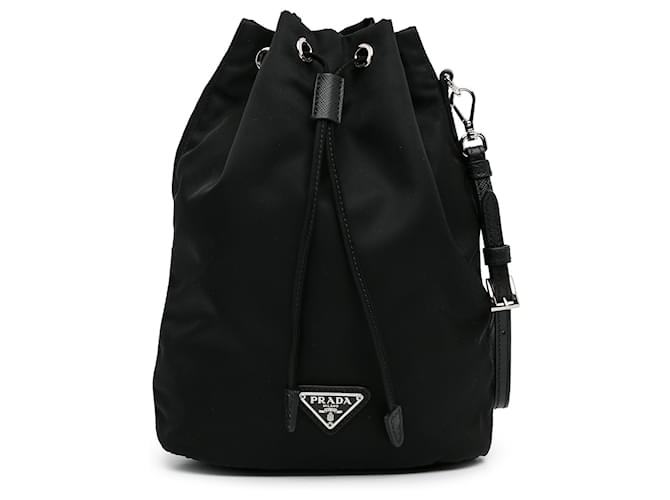 Prada Black Tessuto Bucket Bag Nylon Cloth ref.1008343 - Joli Closet