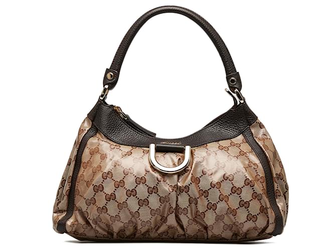 Brown Gucci GG Canvas Abbey D-Ring Crossbody Bag