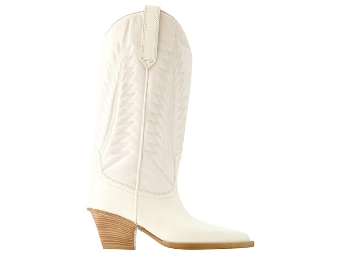 Rosario 60 Boots - Paris Texas - Leather - Beige White  ref.1008558