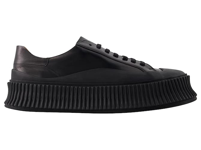 Sneakers - Jil Sander - Leather - Black Pony-style calfskin  ref.1008559