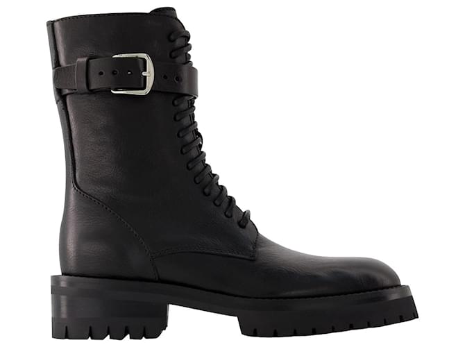 Cisse Combat Boots - Ann Demeulemeester - Leather - Black  ref.1008646