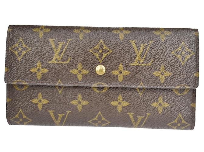 Louis Vuitton Portefeuille Sarah Brown Cloth  ref.1009357
