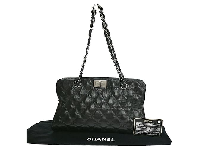 Classique Chanel 2.55 Cuir Noir  ref.1009363