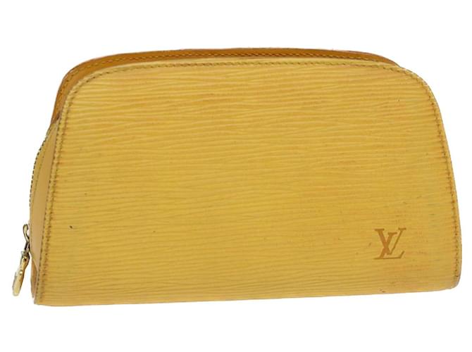 LOUIS VUITTON Epi Dauphine PM Pouch Yellow M48449 LV Auth 48515 Leather  ref.1009737