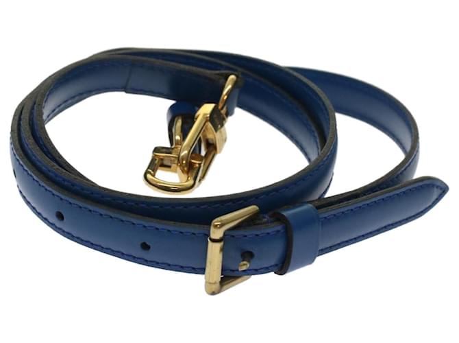 Authentic Louis Vuitton Leather Shoulder Strap Blue 40.2-46.9"
