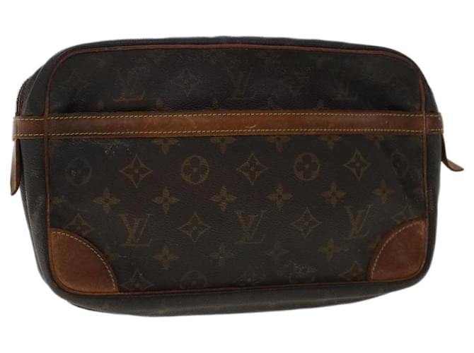 Louis Vuitton Monogram Compiegne 28 Bolsa de Embreagem M51845 Autenticação de LV 48512 Monograma Lona  ref.1009789