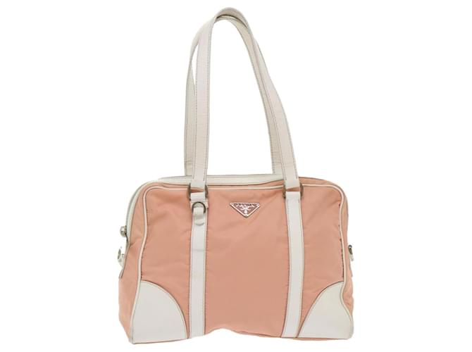 PRADA Hand Bag Nylon Leather Pink Auth 48453  ref.1009797