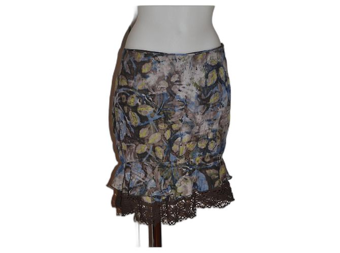 Saia estampada Pennyblack de seda e algodão Multicor