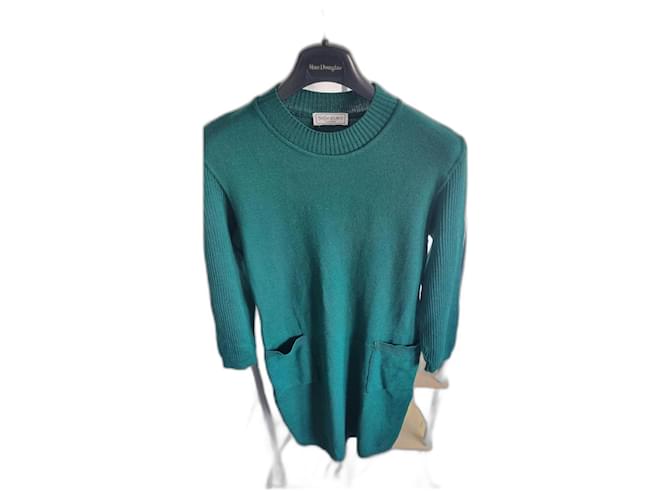 Yves Saint Laurent Dresses Olive green Wool  ref.971413