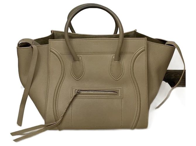 Borsa tote Céline Phantom in pelle beige 